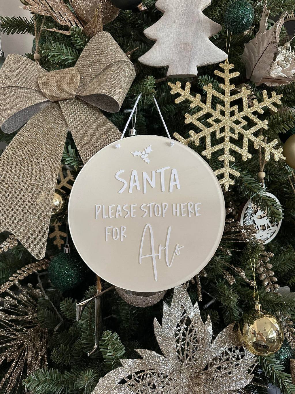 Personalised “Santa Stop Here” Christmas Plaque