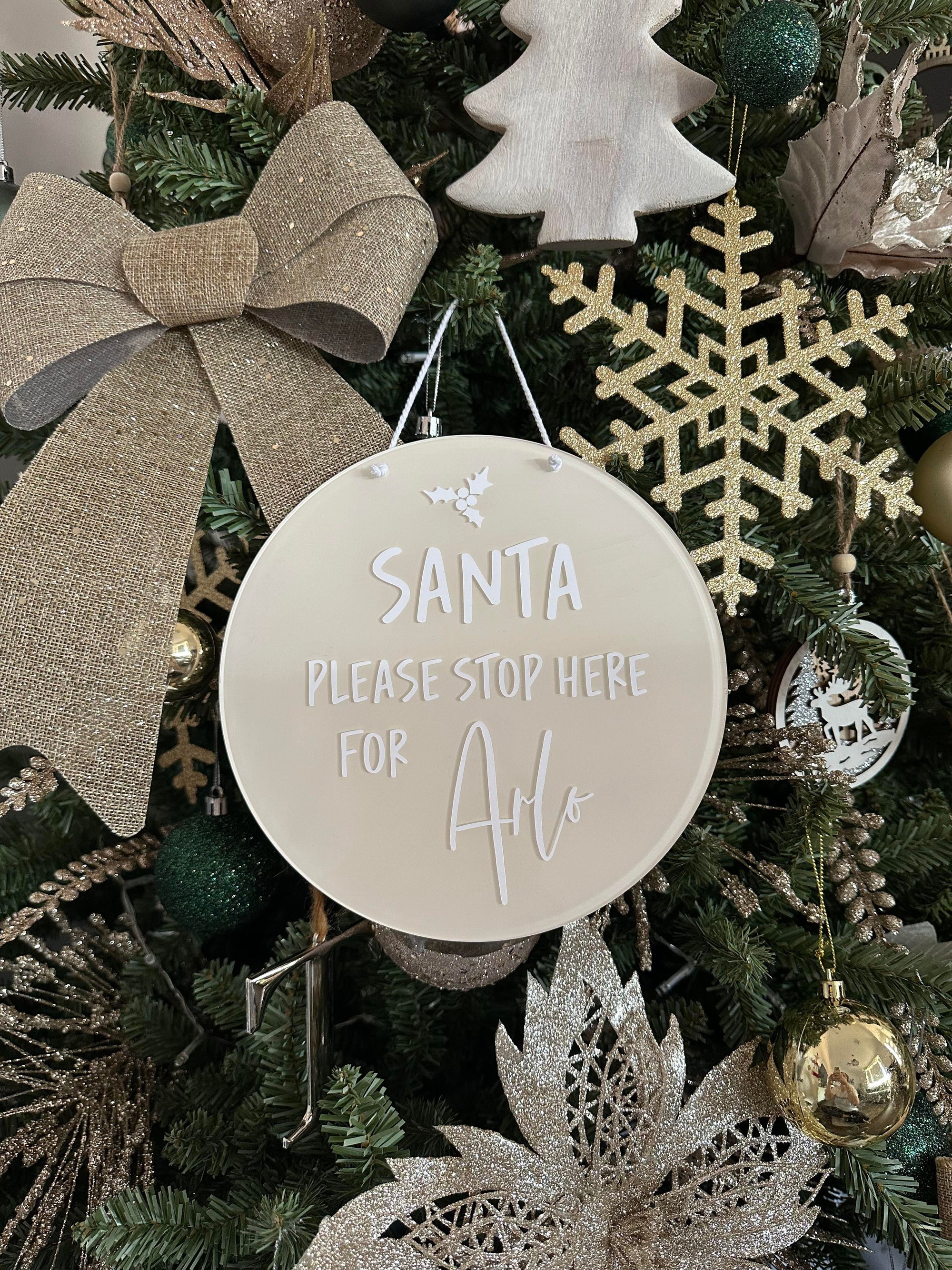 Personalised “Santa Stop Here” Christmas Plaque