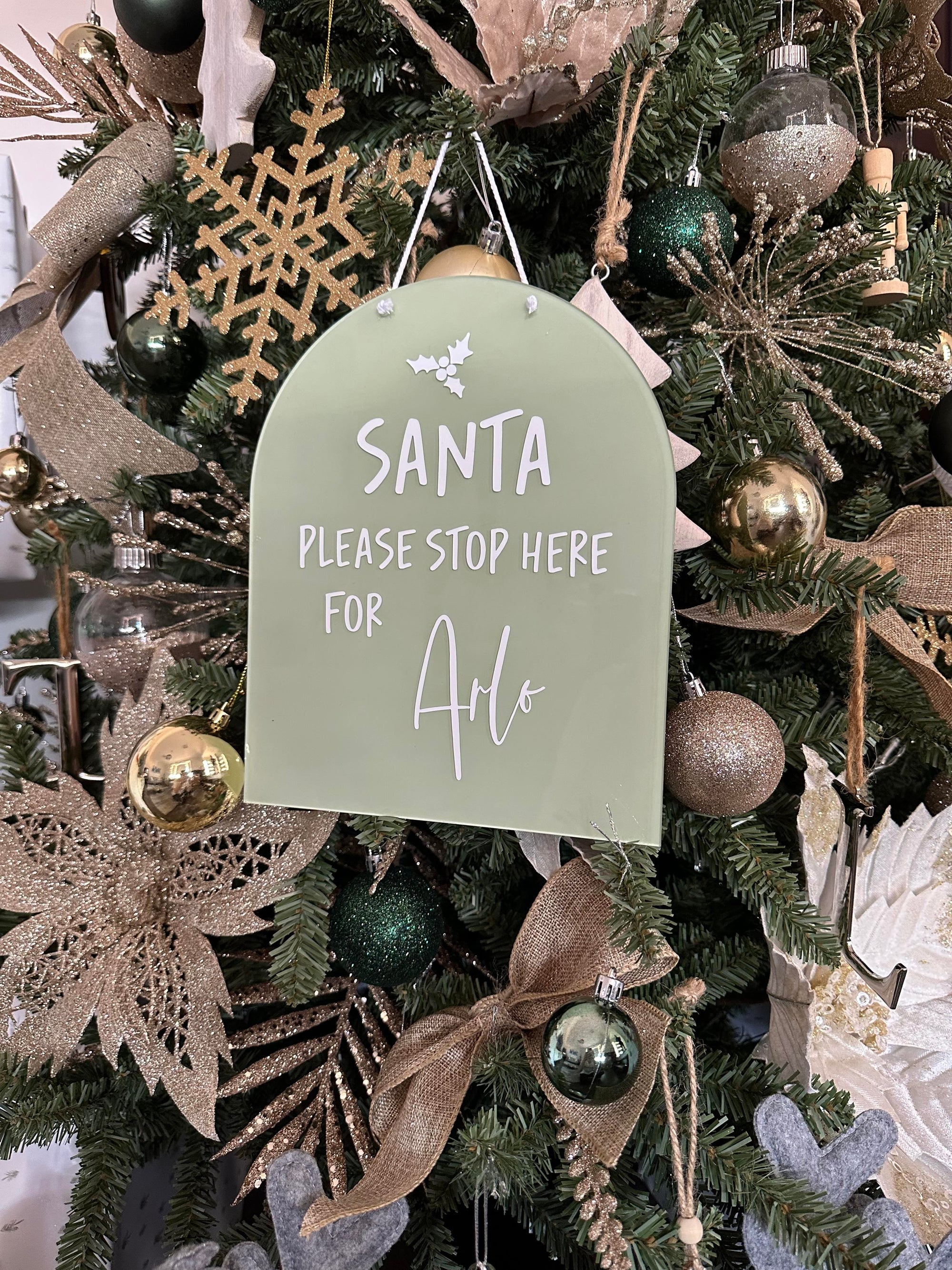 Personalised “Santa Stop Here” Christmas Plaque