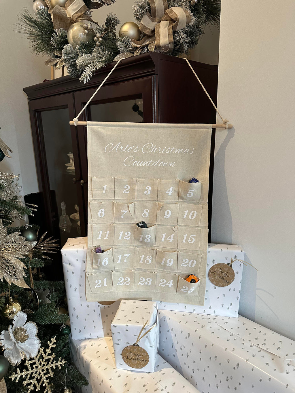 Personalised Linen Advent Calendar
