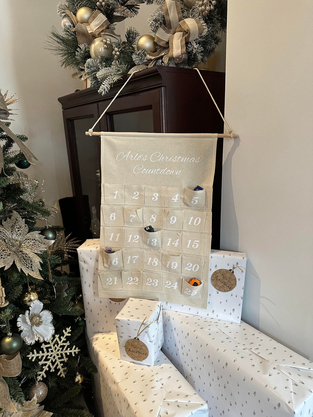 Personalised Linen Advent Calendar