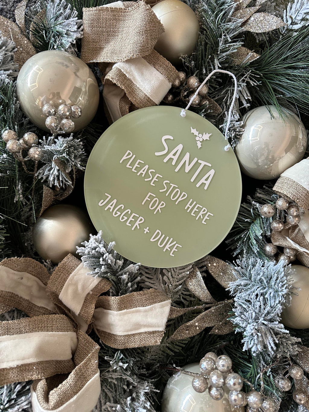 Personalised “Santa Stop Here” Christmas Plaque