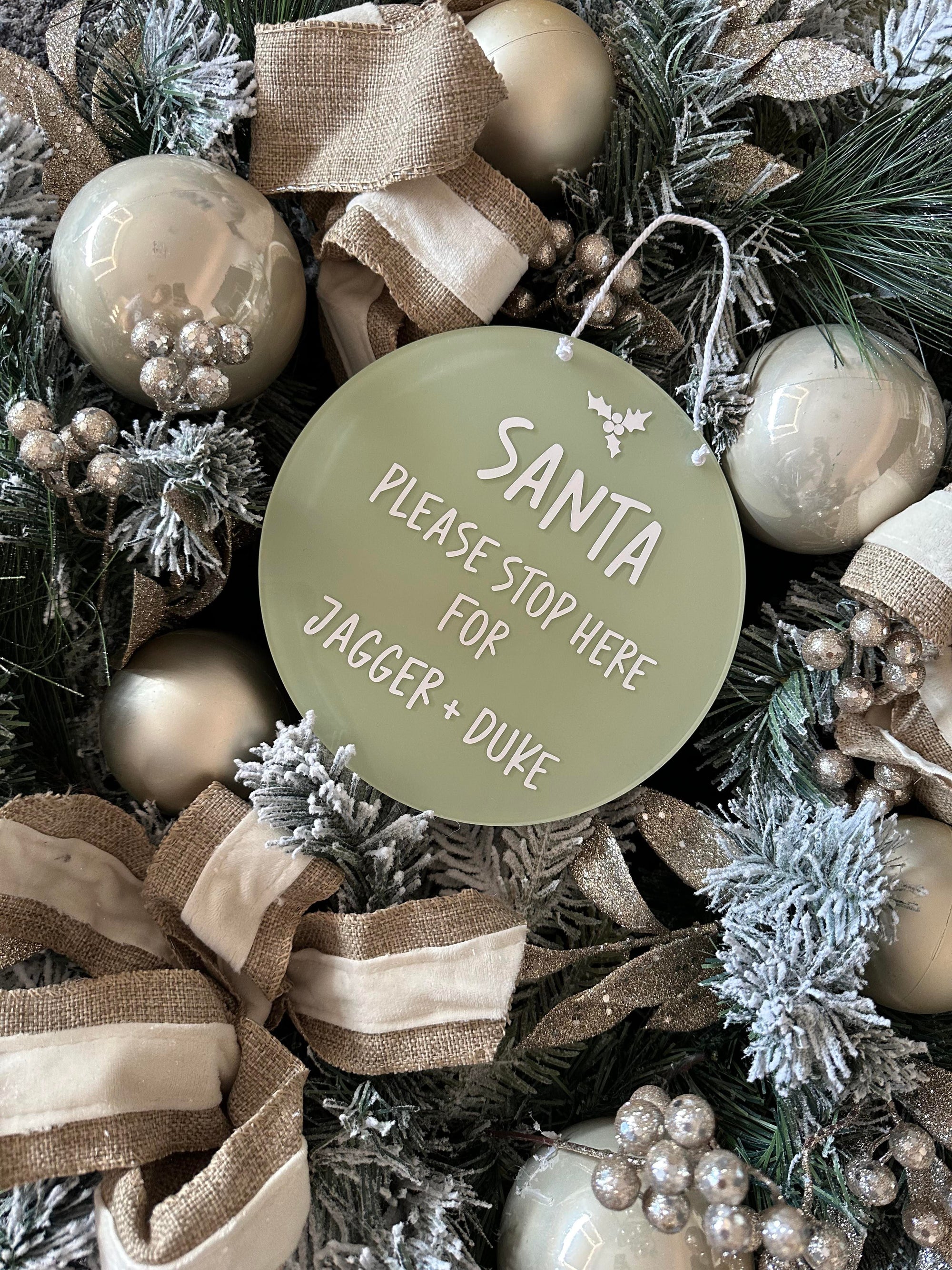 Personalised “Santa Stop Here” Christmas Plaque