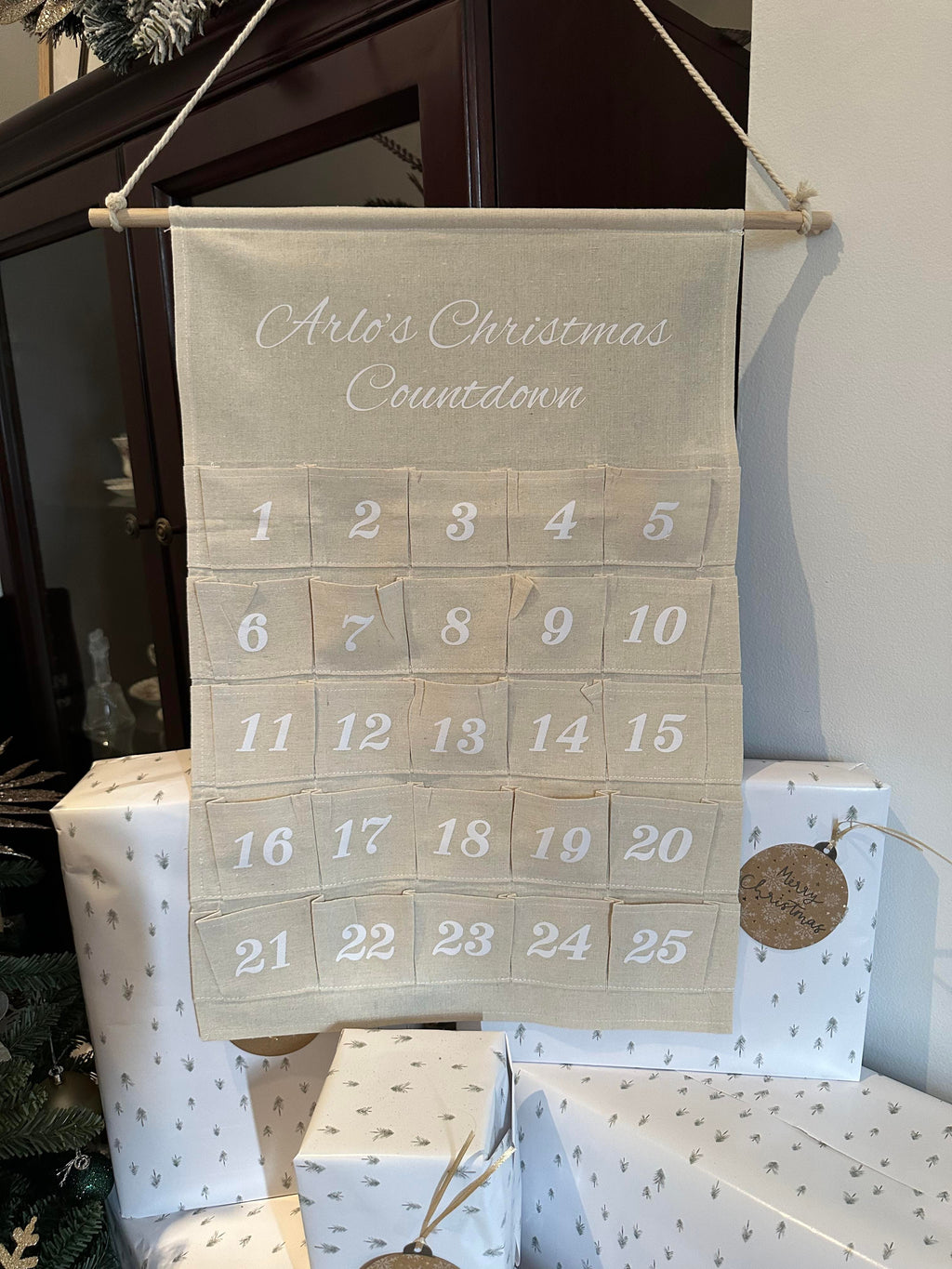 Personalised Linen Advent Calendar