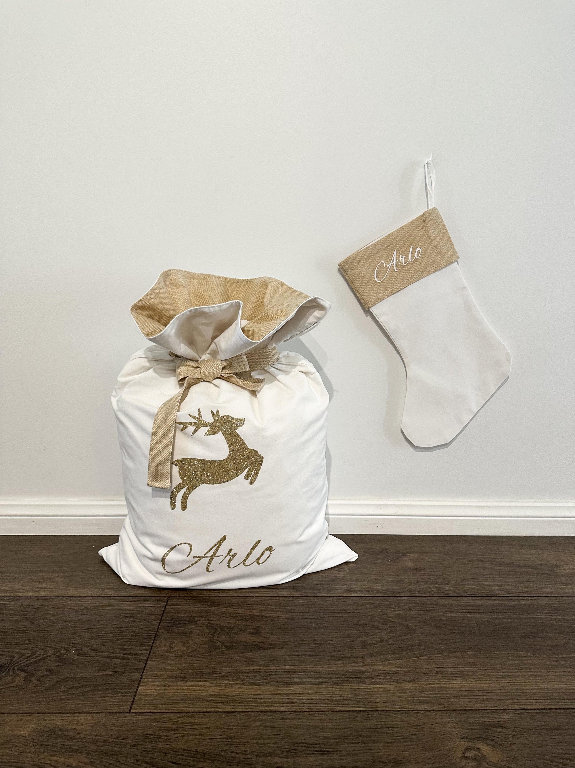 PRE ORDER - Personalised Linen Christmas Santa Sacks