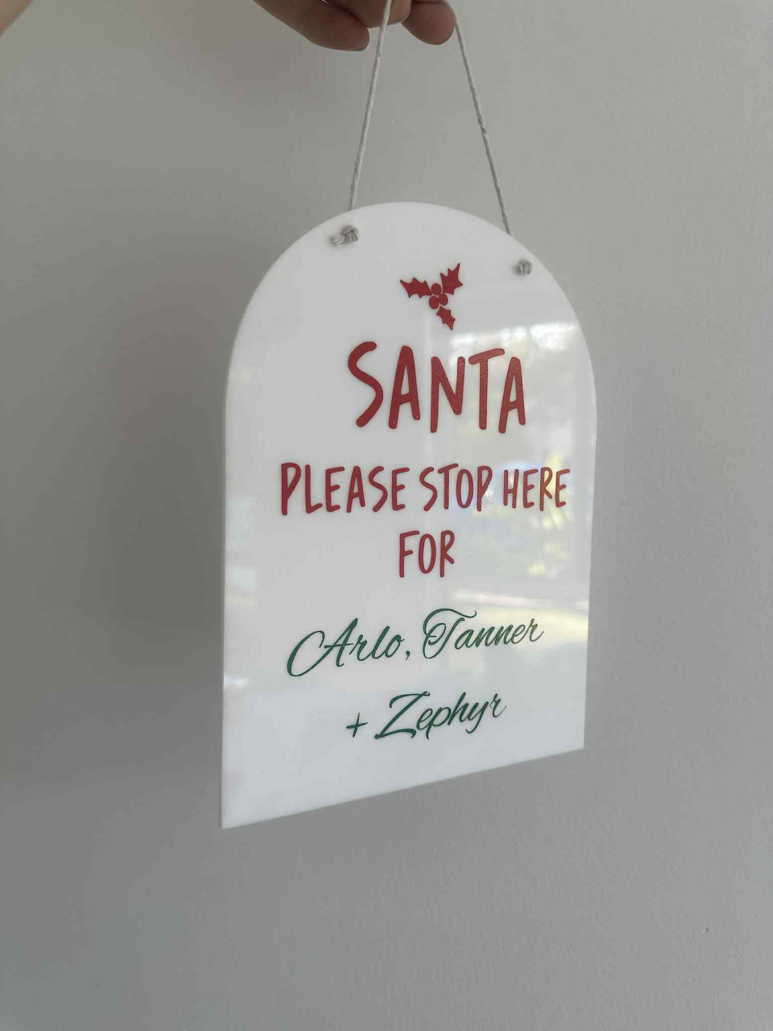 Personalised “Santa Stop Here” Christmas Plaque