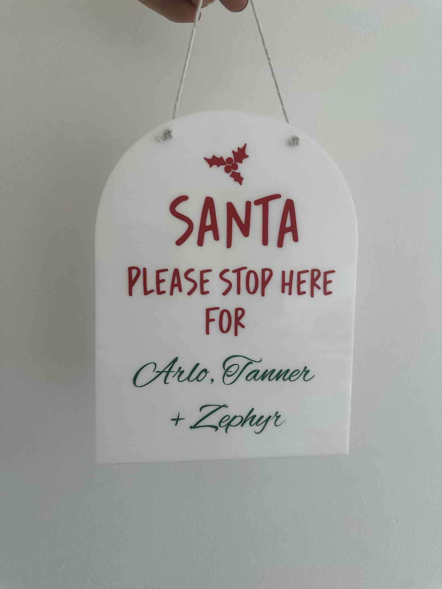 Personalised “Santa Stop Here” Christmas Plaque