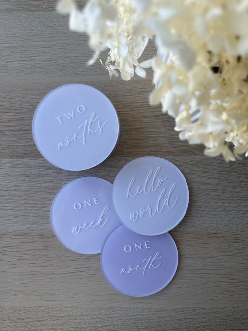 Acrylic Baby Milestone Disc Set – Pastel Collection