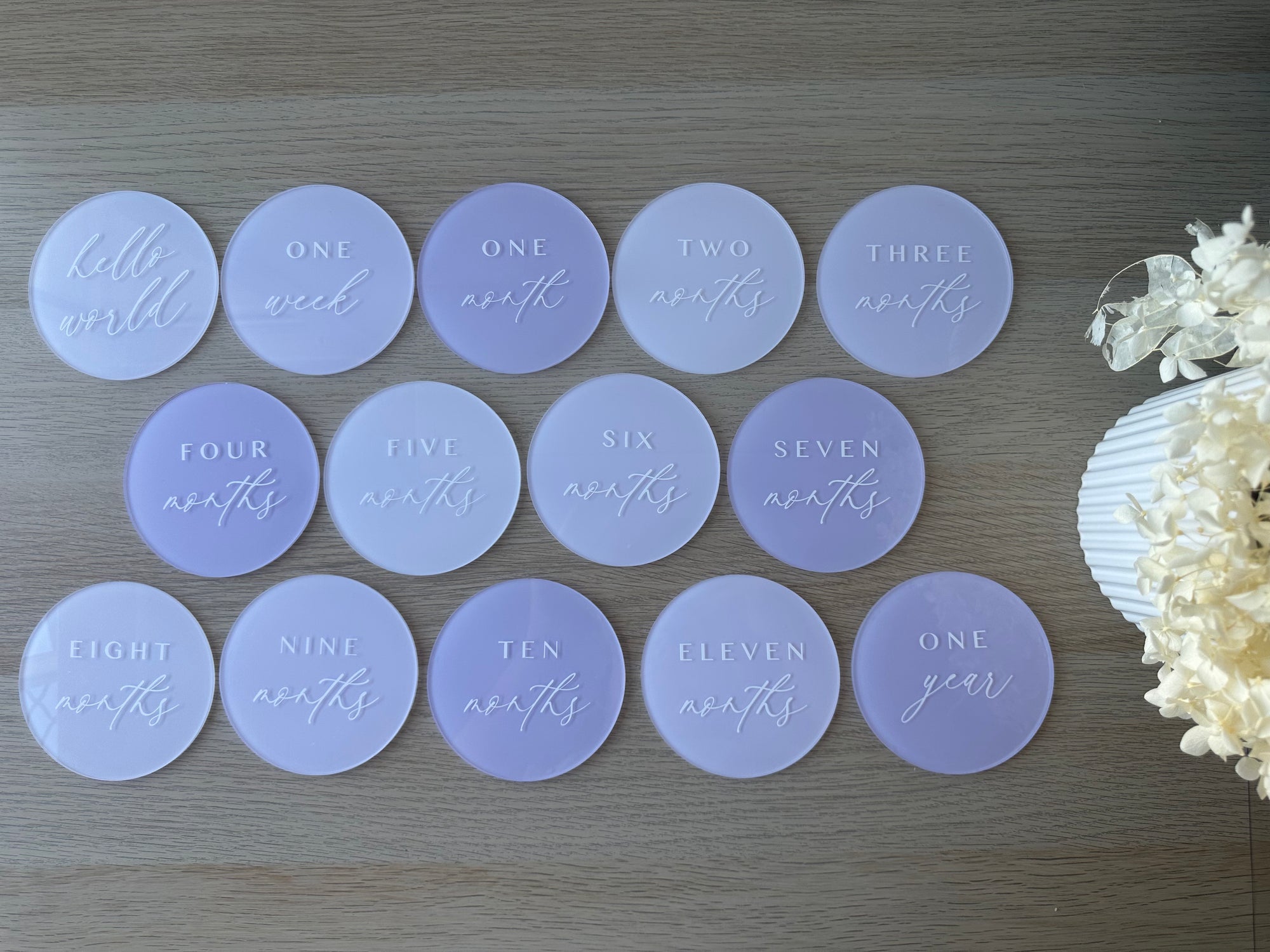 Acrylic Baby Milestone Disc Set – Pastel Collection