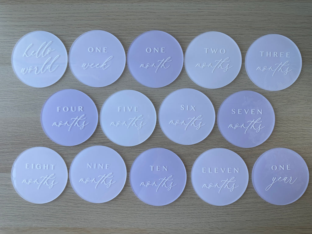Acrylic Baby Milestone Disc Set – Pastel Collection