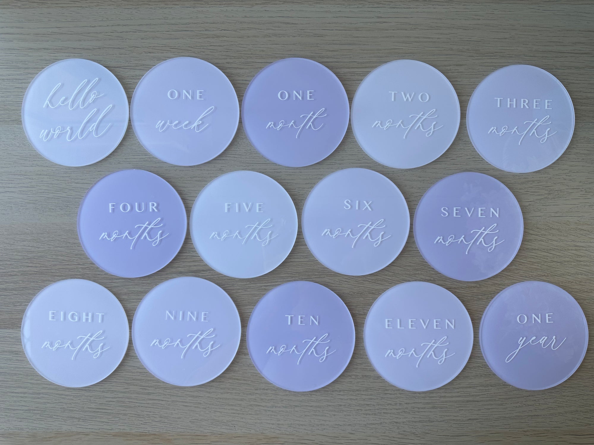 Acrylic Baby Milestone Disc Set – Pastel Collection