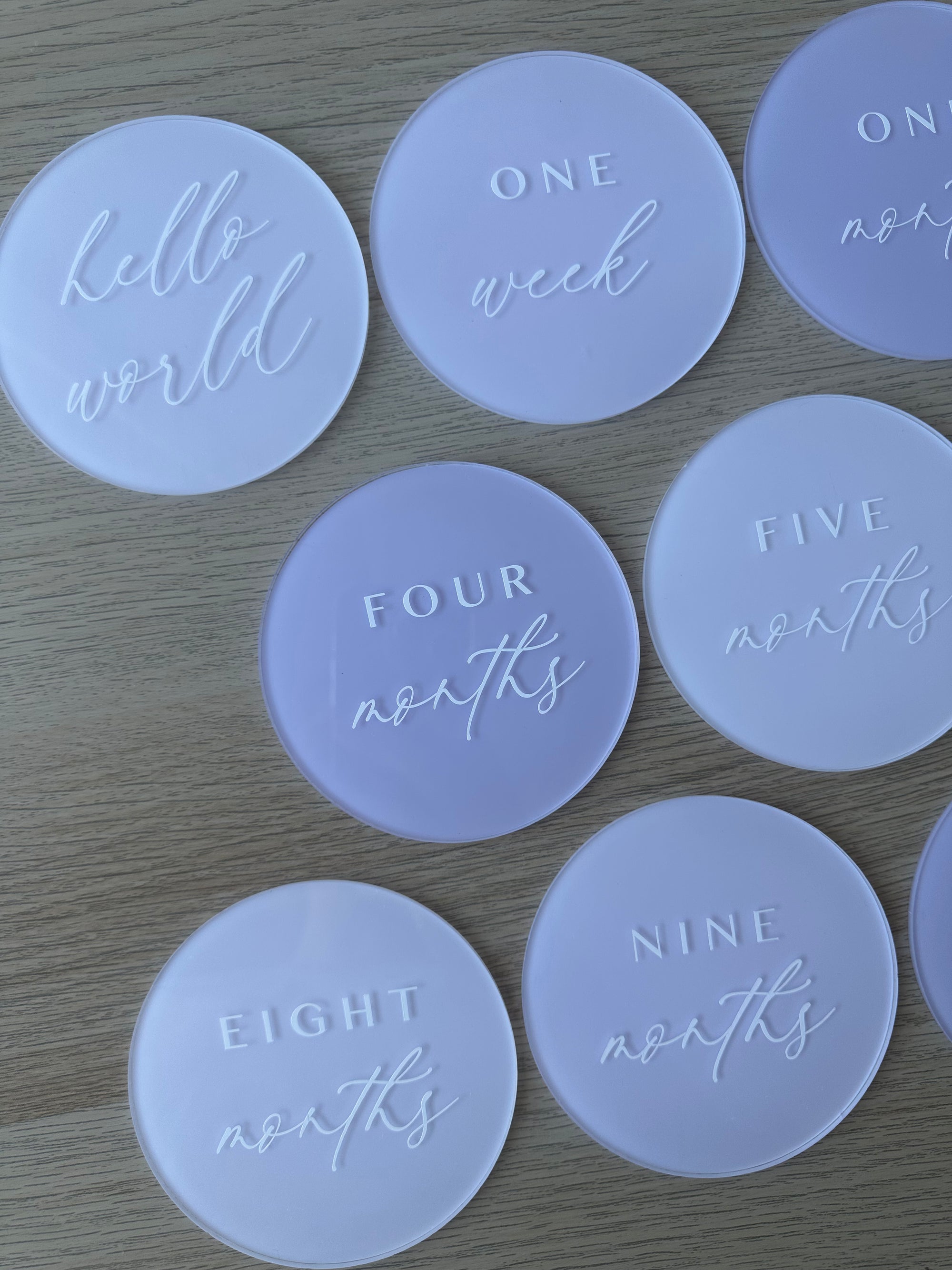 Acrylic Baby Milestone Disc Set – Pastel Collection