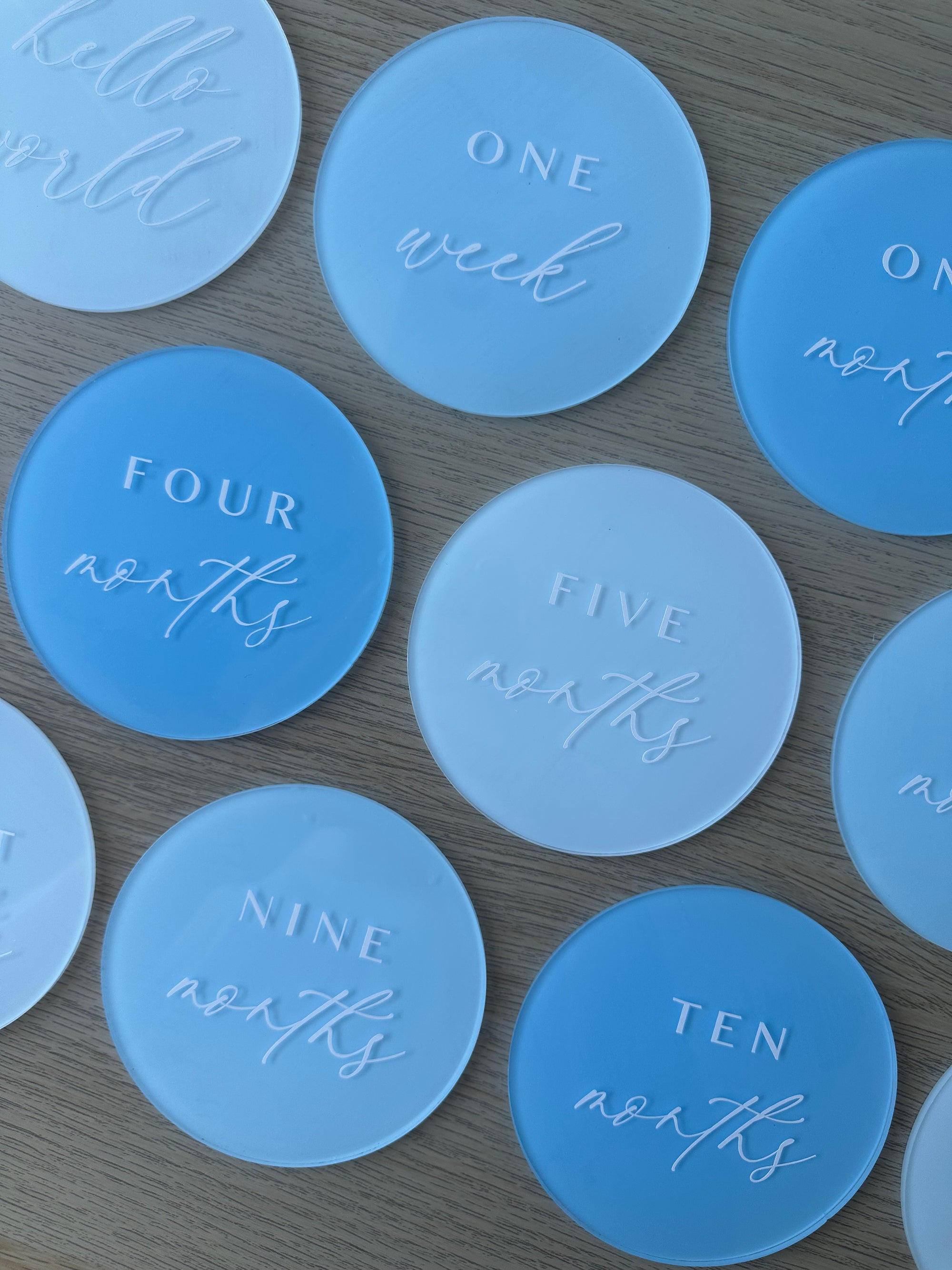 Acrylic Baby Milestone Disc Set – Pastel Collection