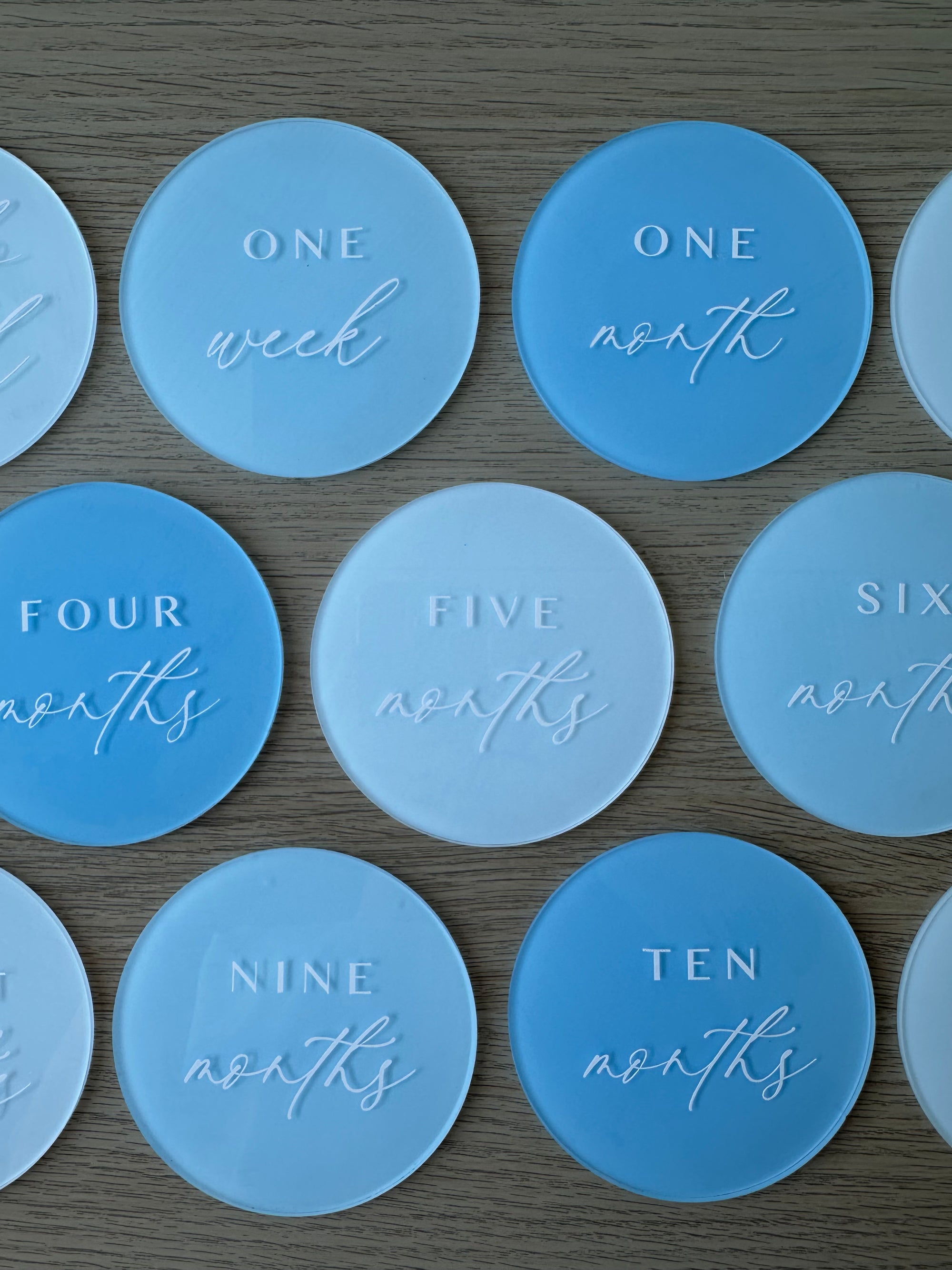 Acrylic Baby Milestone Disc Set – Pastel Collection