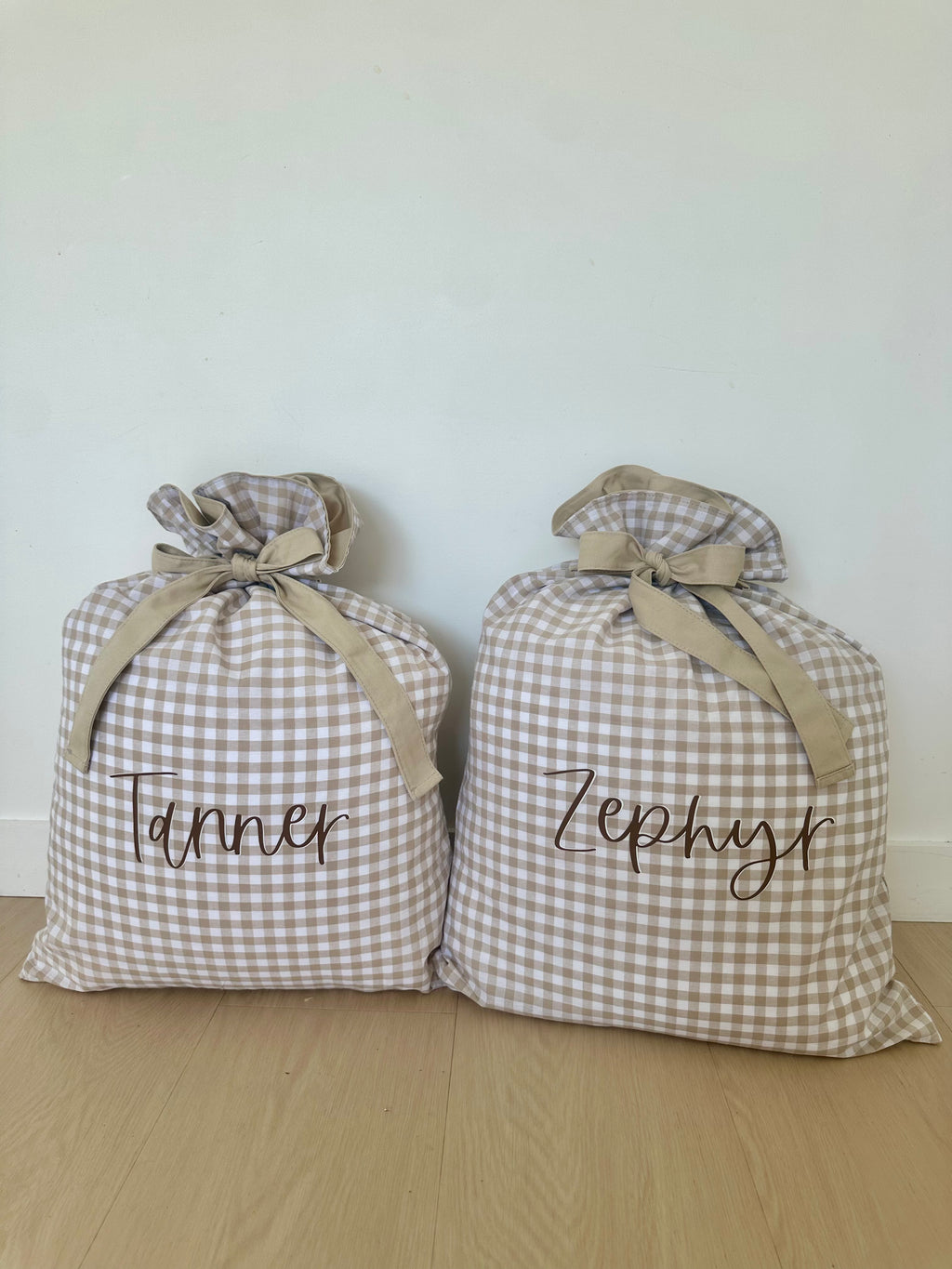 Personalised Linen Santa Sacks
