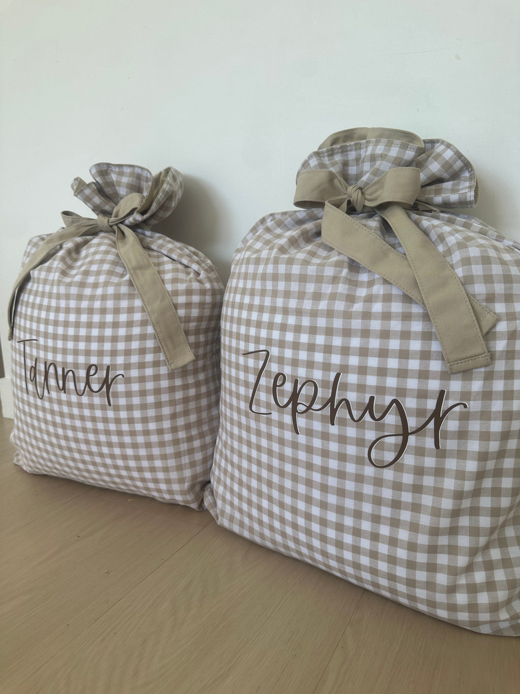 Personalised Linen Santa Sacks