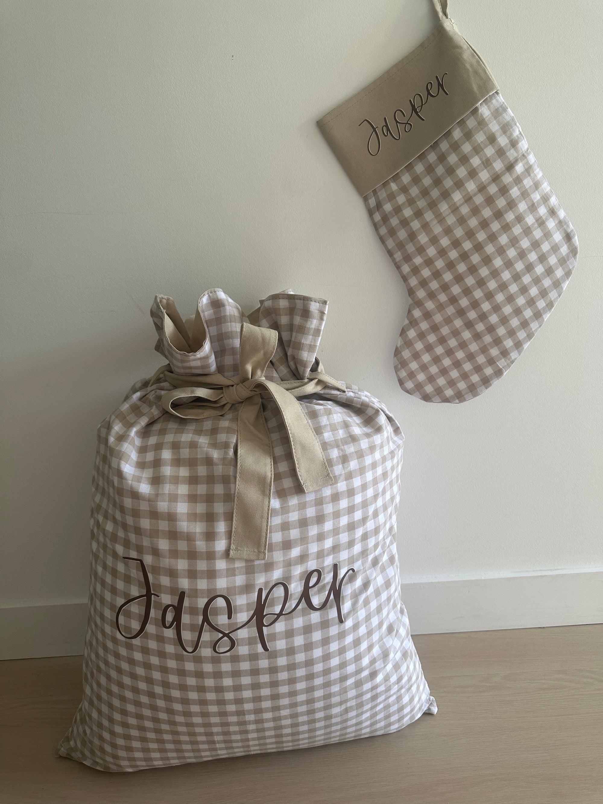 Personalised Linen Santa Sacks