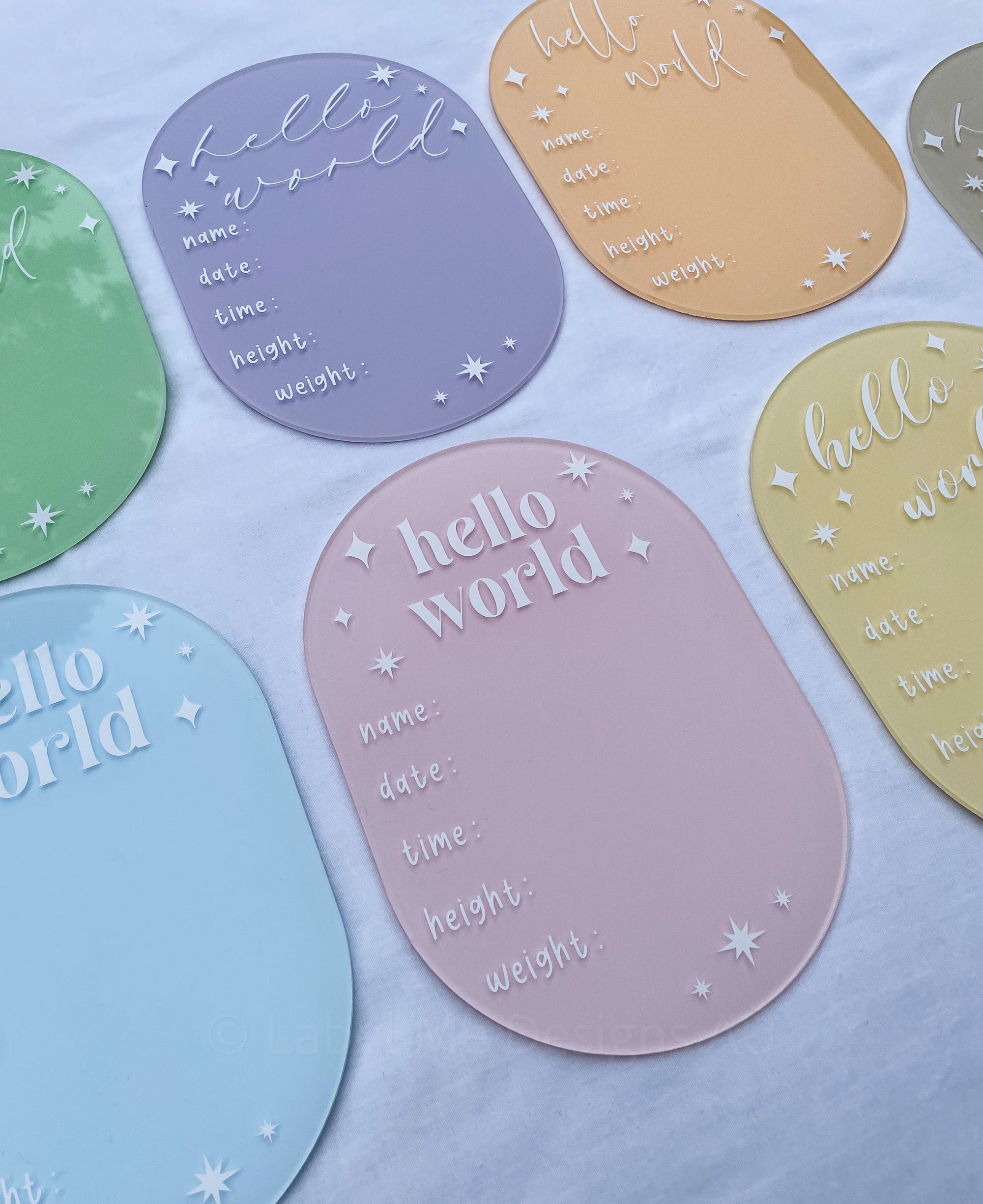 Personalised “Hello World” Oval Acrylic Plaque