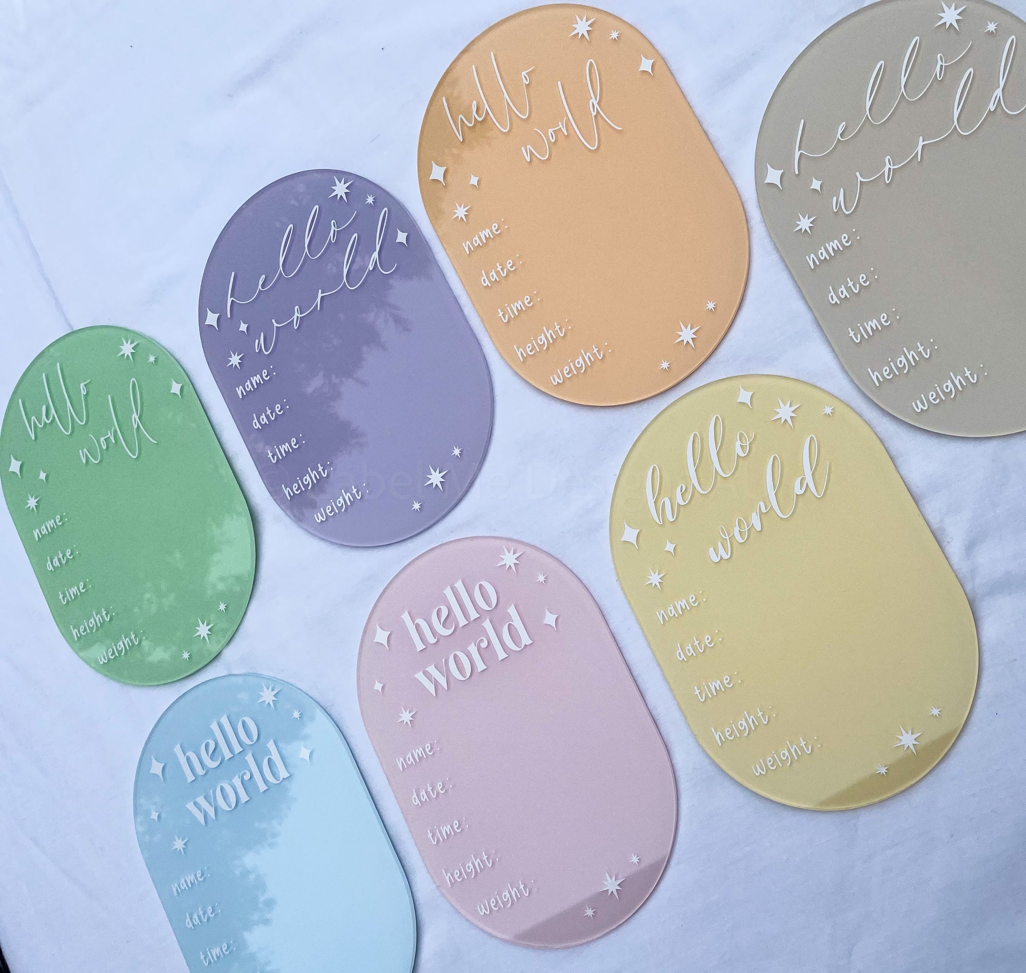 Personalised “Hello World” Oval Acrylic Plaque