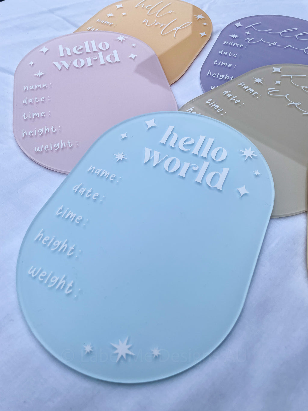 Personalised “Hello World” Oval Acrylic Plaque