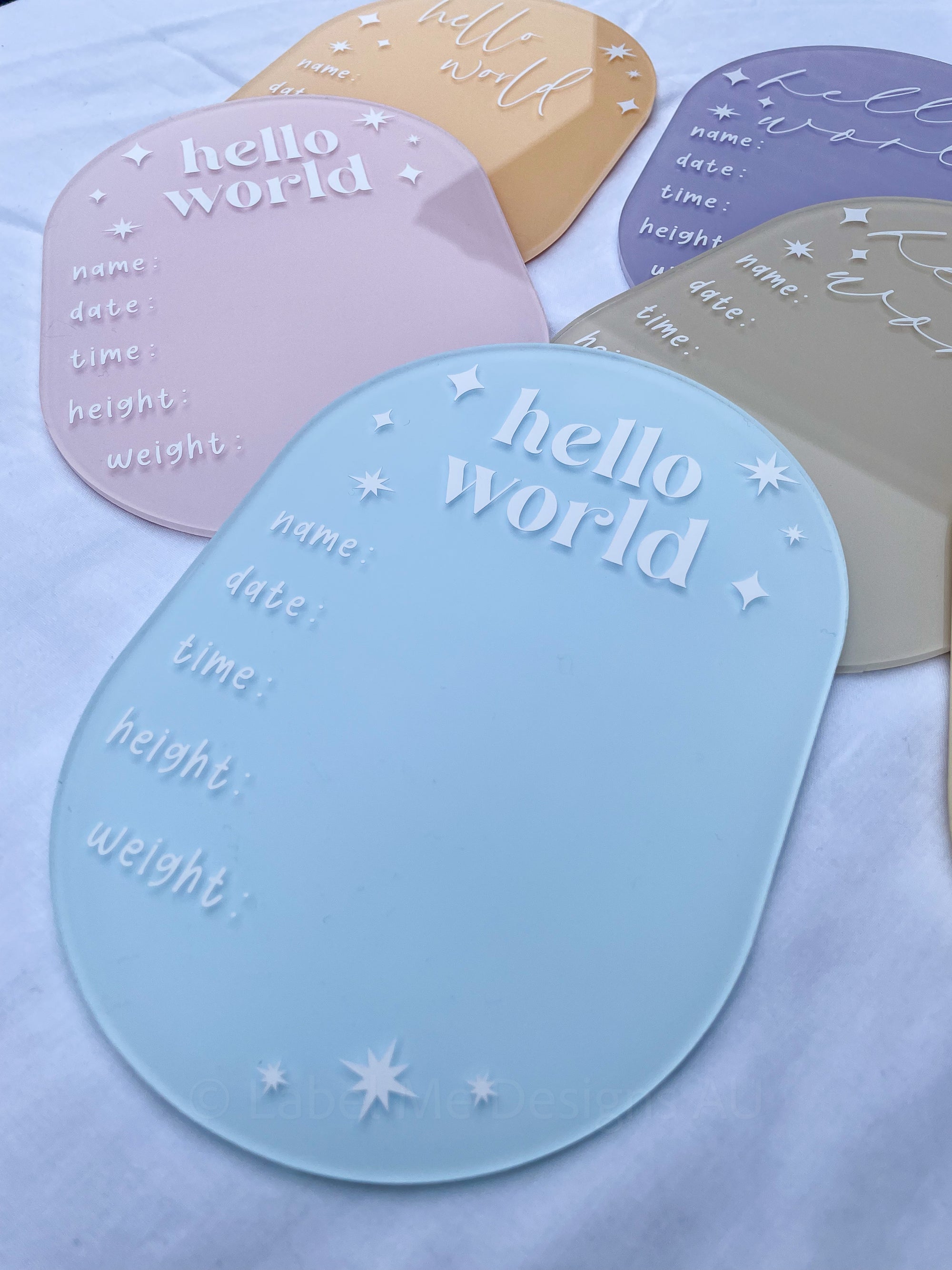 Personalised “Hello World” Oval Acrylic Plaque
