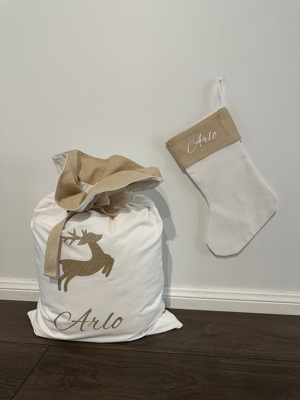 PRE ORDER - Personalised Linen Christmas Stockings