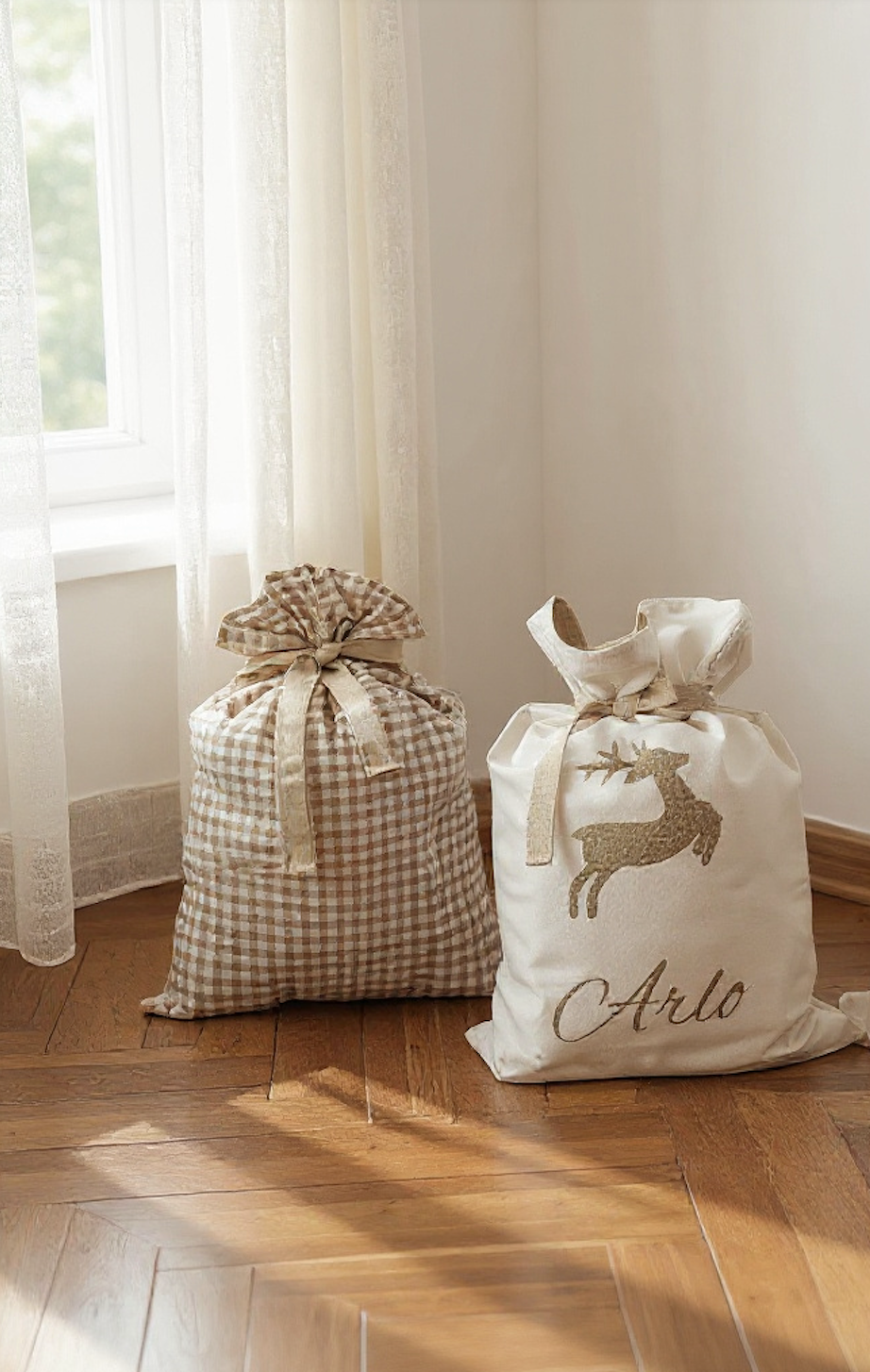 PRE ORDER - Personalised Linen Christmas Santa Sacks