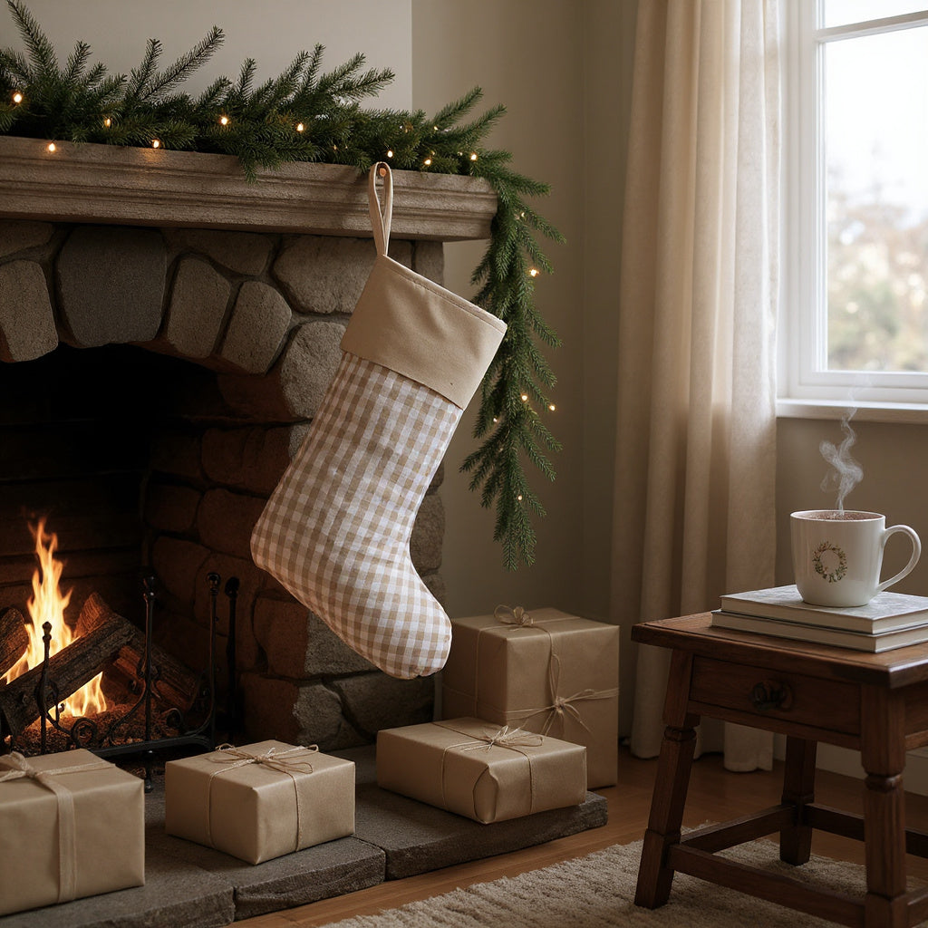 PRE ORDER - Personalised Linen Christmas Stockings