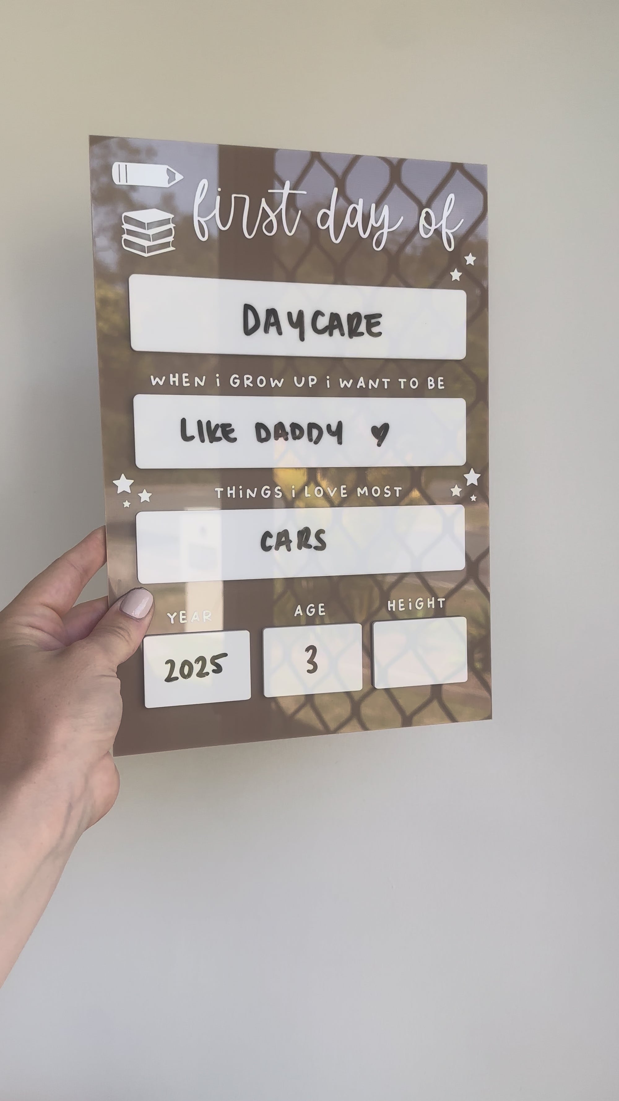 Reversible First & Last Day Board