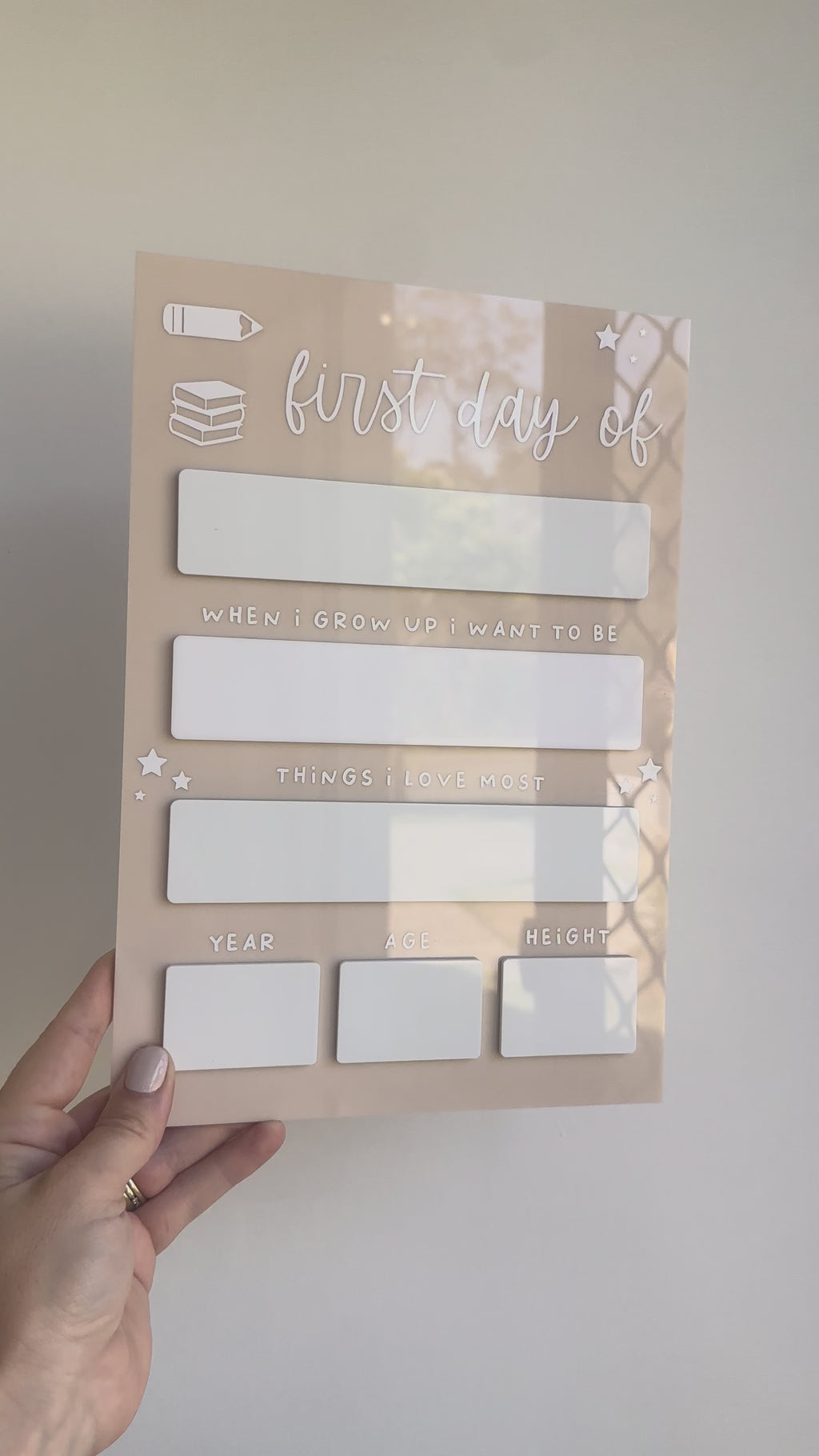 Reversible First & Last Day Board